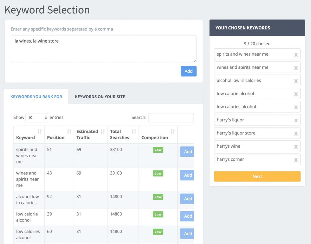 Strumento fai-da-te per l'audit SEO di SEOptimer